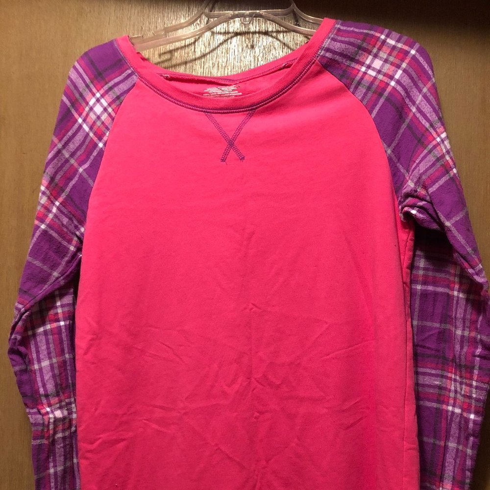 Joe Boxer Women’s Long Sleeve Pink & Plaid T-shirt